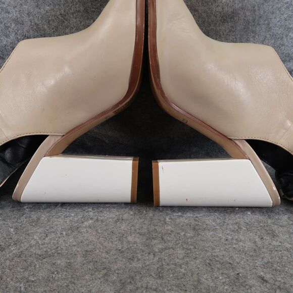 Aldo Shoes Womens 7.5 Pumps Ankle Wrap Buckle Bootie Peep Toe Leather Block Heel - Picture 11 of 16